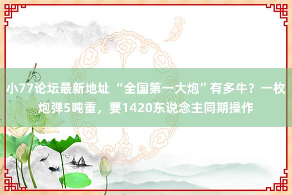 小77论坛最新地址 “全国第一大炮”有多牛？一枚炮弹5吨重，要1420东说念主同期操作